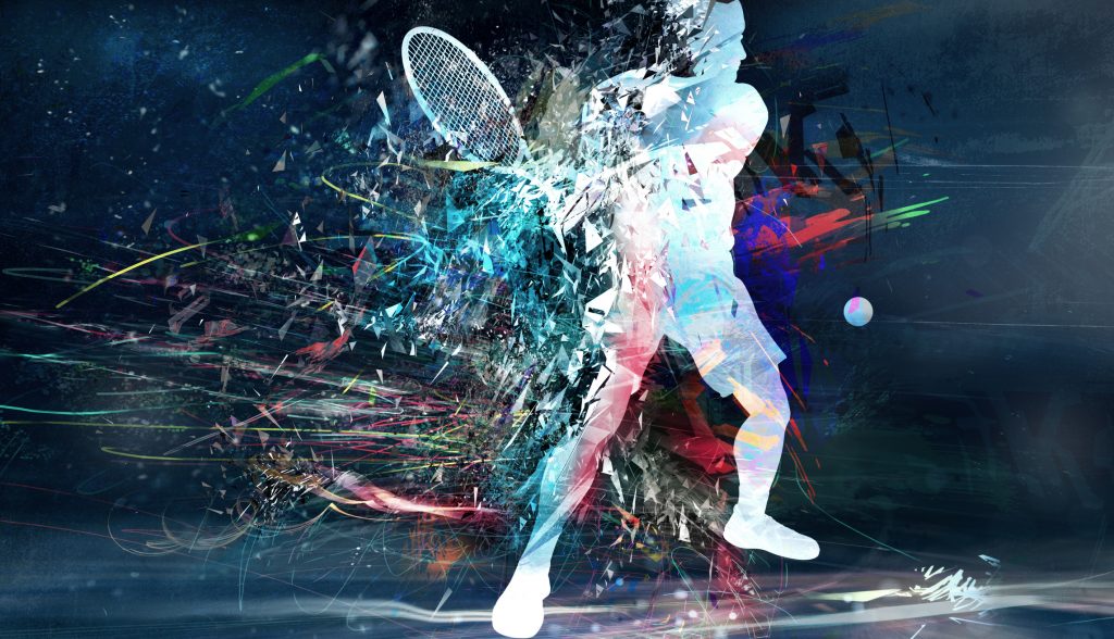 Abstract art of tennis player